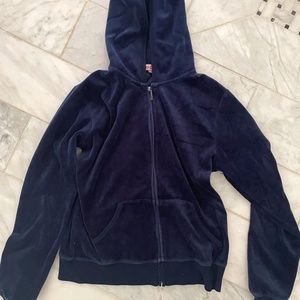 Navy Blue Velour Juicy Couture Track Suit XS/S